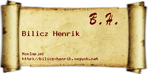 Bilicz Henrik névjegykártya